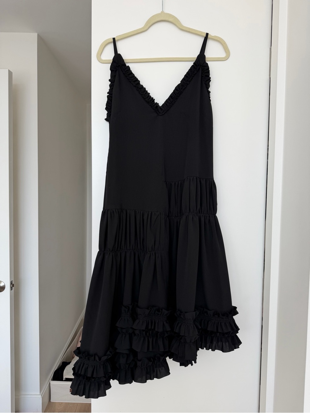 Dries Van Noten black ruffle dress